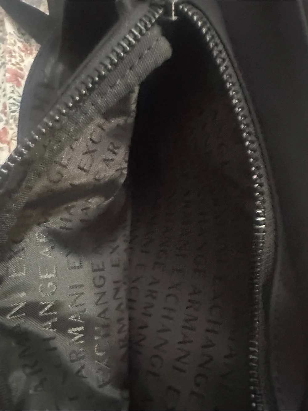 Armani Exchange Black Nylon Messenger Crossbody Bag